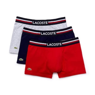 Foto 1 | Calzoncillos Tipo Bóxer Lacoste De Algodón Elástico Con Estampado De Cocodrilo Grande, Paquete De 3 - Venta Interna
