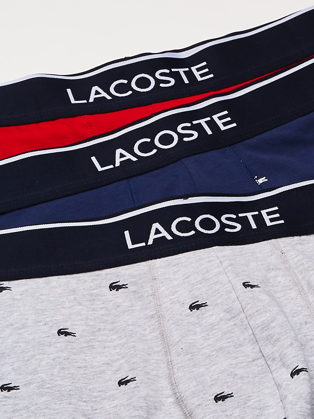 Foto 3 pulgar | Calzoncillos Tipo Bóxer Lacoste De Algodón Elástico Con Estampado De Minicocodrilo, Paquete De 3 - Venta Internacional