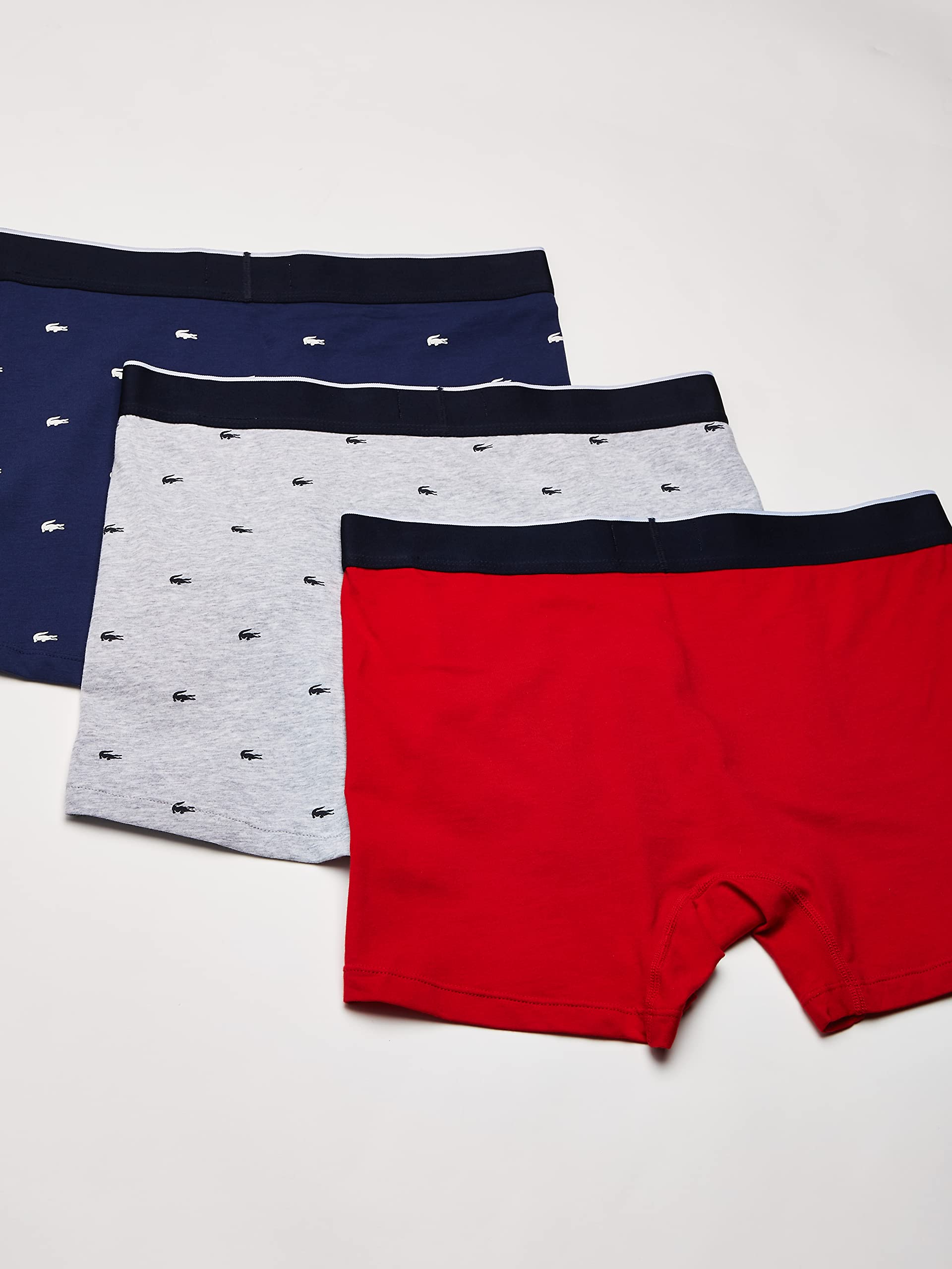 Foto 4 | Calzoncillos Tipo Bóxer Lacoste De Algodón Elástico Con Estampado De Minicocodrilo, Paquete De 3 - Venta Internacional