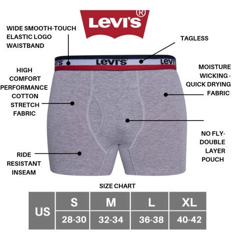 Foto 7 | Calzoncillos Tipo Bóxer Levi's Ultimate Comfort, Paquete De 4, Para Hombre - Venta Internacional.