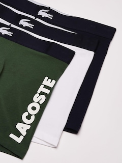 Foto 2 | Calzoncillos Tipo Bóxer Lacoste De Algodón Elástico Con Estampado De Cocodrilo Grande, Paquete De 3 - Venta Interna
