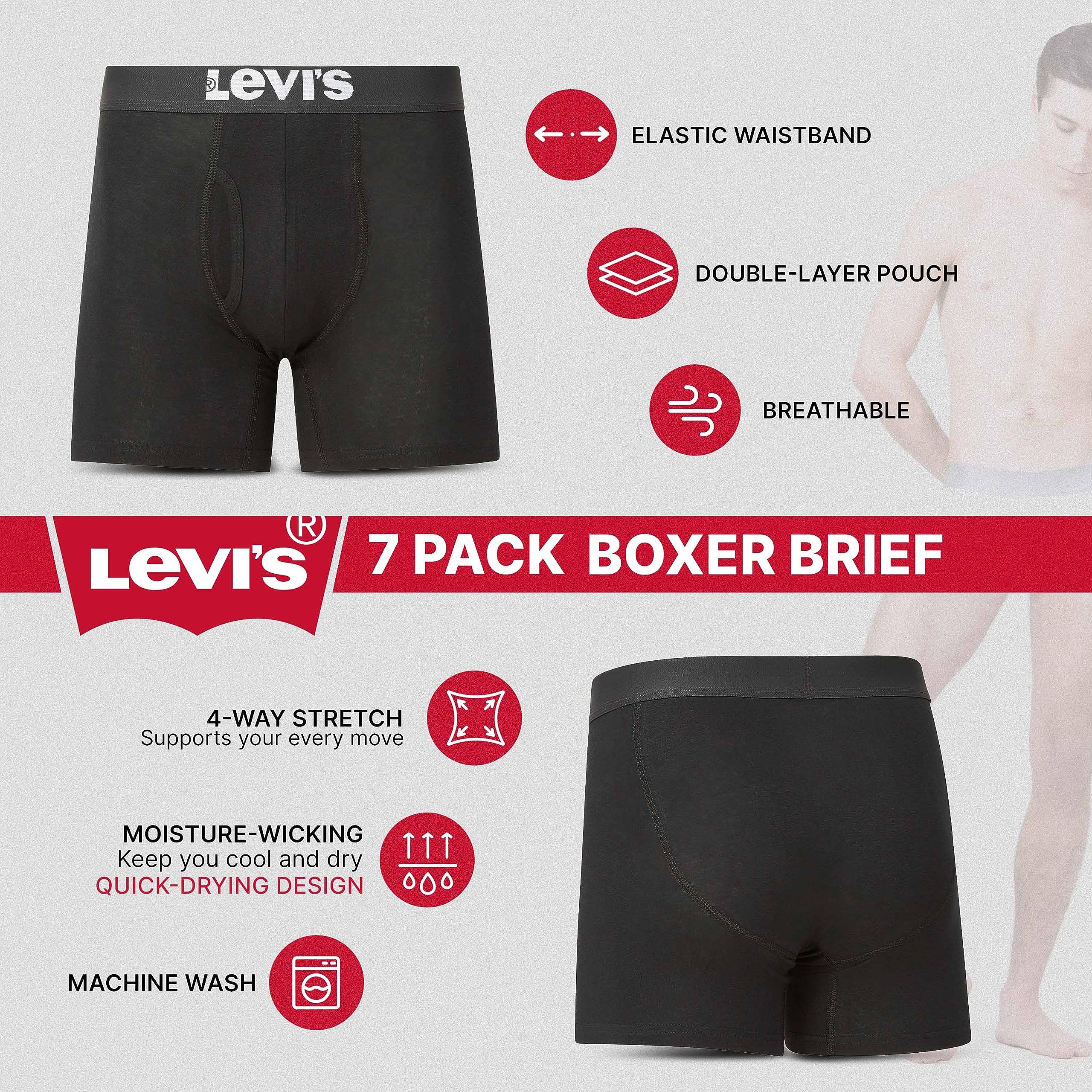 Foto 5 | Calzoncillos Tipo Bóxer Levi's De Algodón Elástico Para Hombre, Paquete De 7 - Venta Internacional.