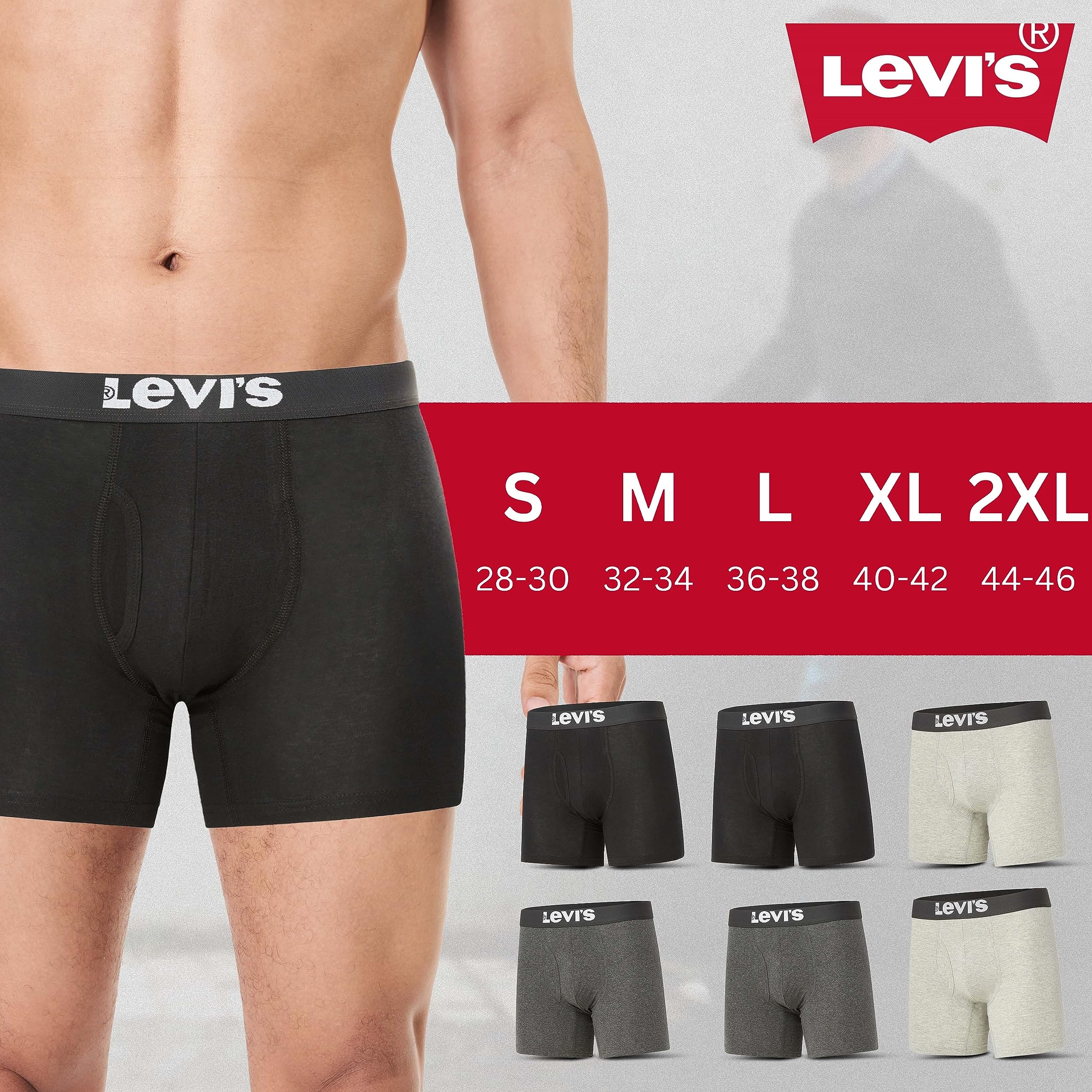 Foto 7 pulgar | Calzoncillos Tipo Bóxer Levi's De Algodón Elástico Para Hombre, Paquete De 7 - Venta Internacional.