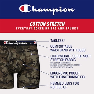 Foto 2 | Calzoncillos Bóxer Champion Every Day Comfort De Algodón Elástico Para Hombre - Venta Internacional.