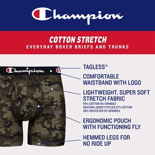Foto 2 | Calzoncillos Bóxer Champion Every Day Comfort De Algodón Elástico Para Hombre - Venta Internacional.