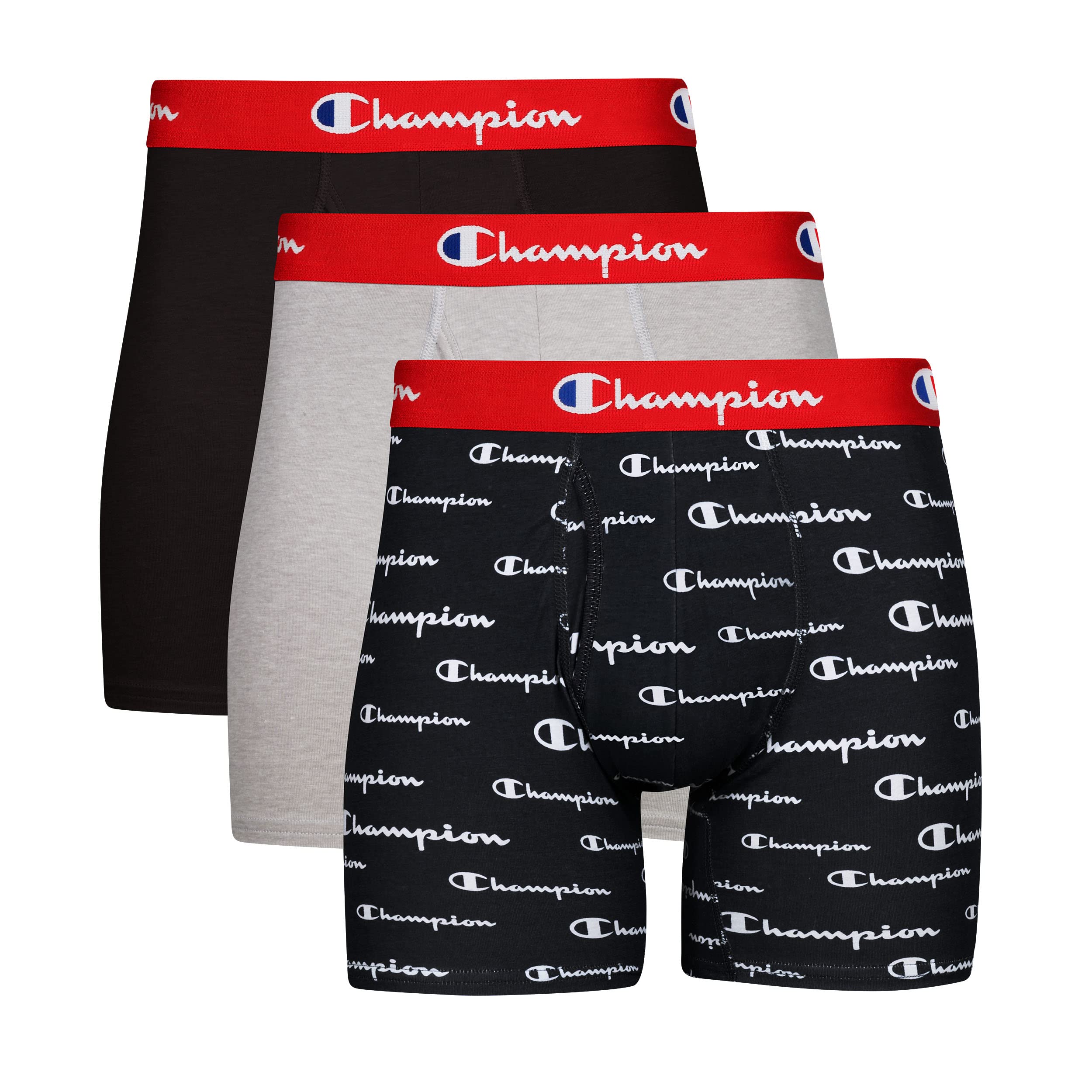 Foto 2 pulgar | Calzoncillos Boxer Champion Everyday De Algodón Elástico Para Hombre, Color Negro Y Gris - Venta Internacional.