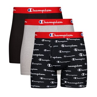 Foto 1 | Calzoncillos Boxer Champion Everyday De Algodón Elástico Para Hombre, Color Negro Y Gris - Venta Internacional.