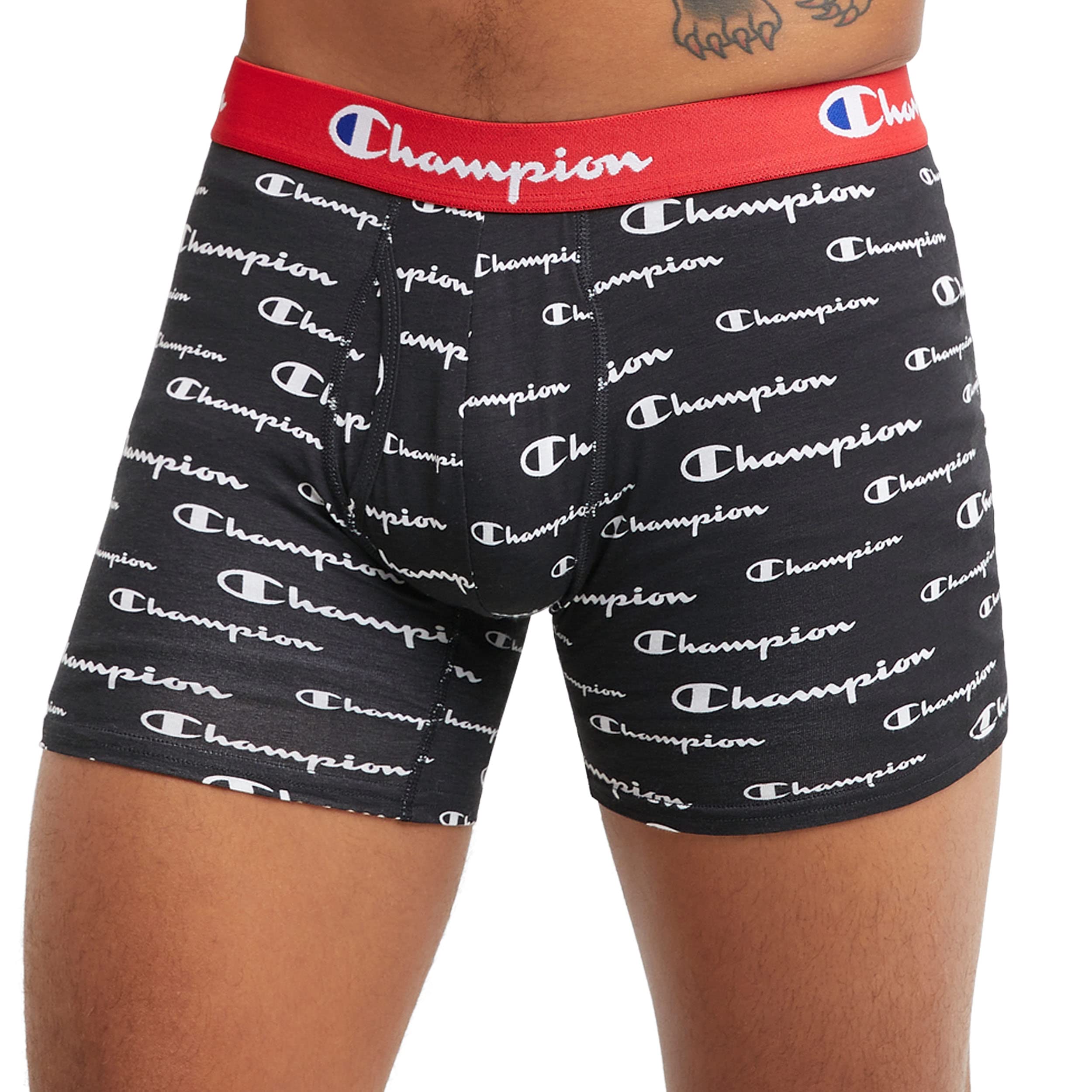 Foto 3 pulgar | Calzoncillos Boxer Champion Everyday De Algodón Elástico Para Hombre, Color Negro Y Gris - Venta Internacional.