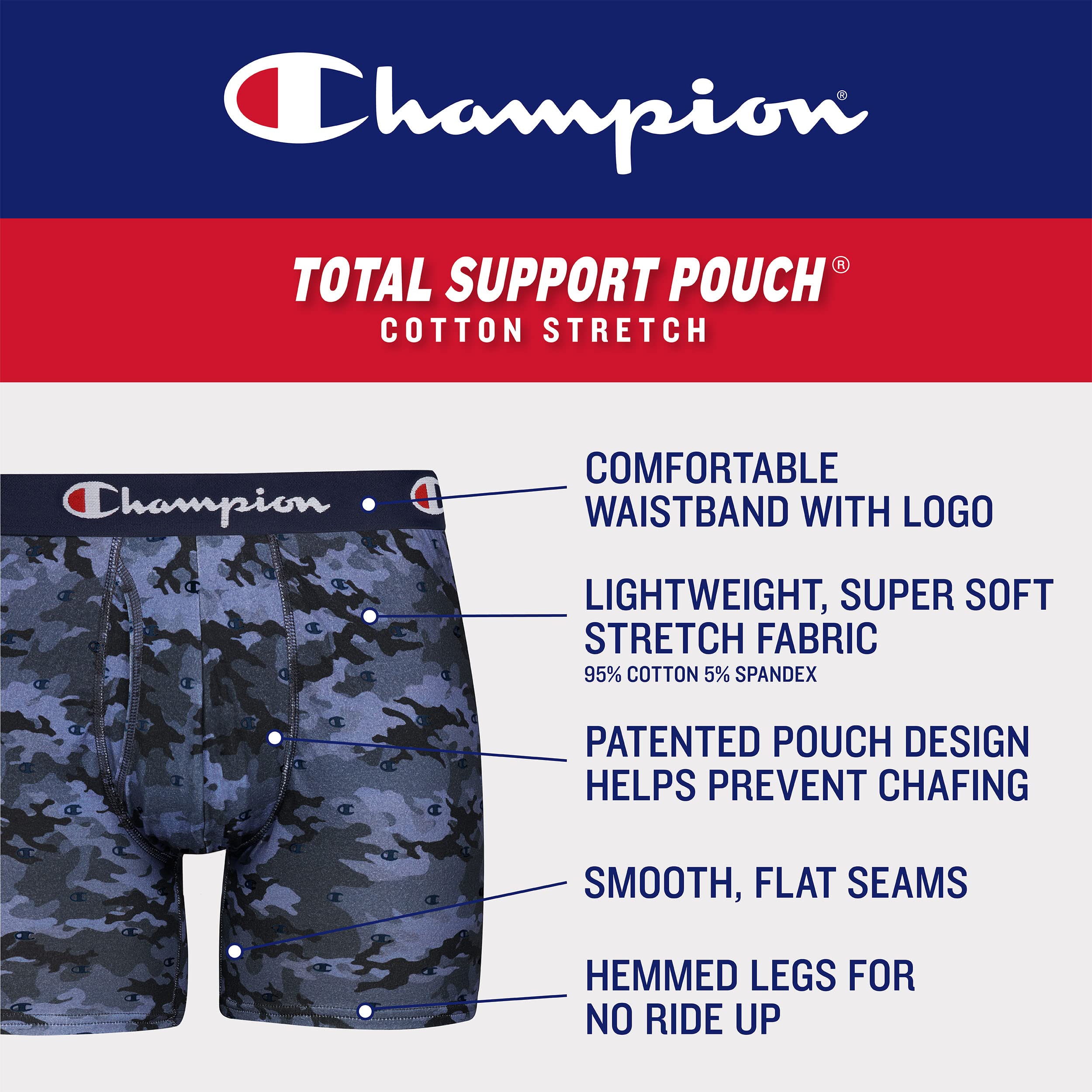 Foto 3 pulgar | Calzoncillos Bóxer Underwear Champion Con Bolsa De Soporte Total Para Hombre - Venta Internacional.