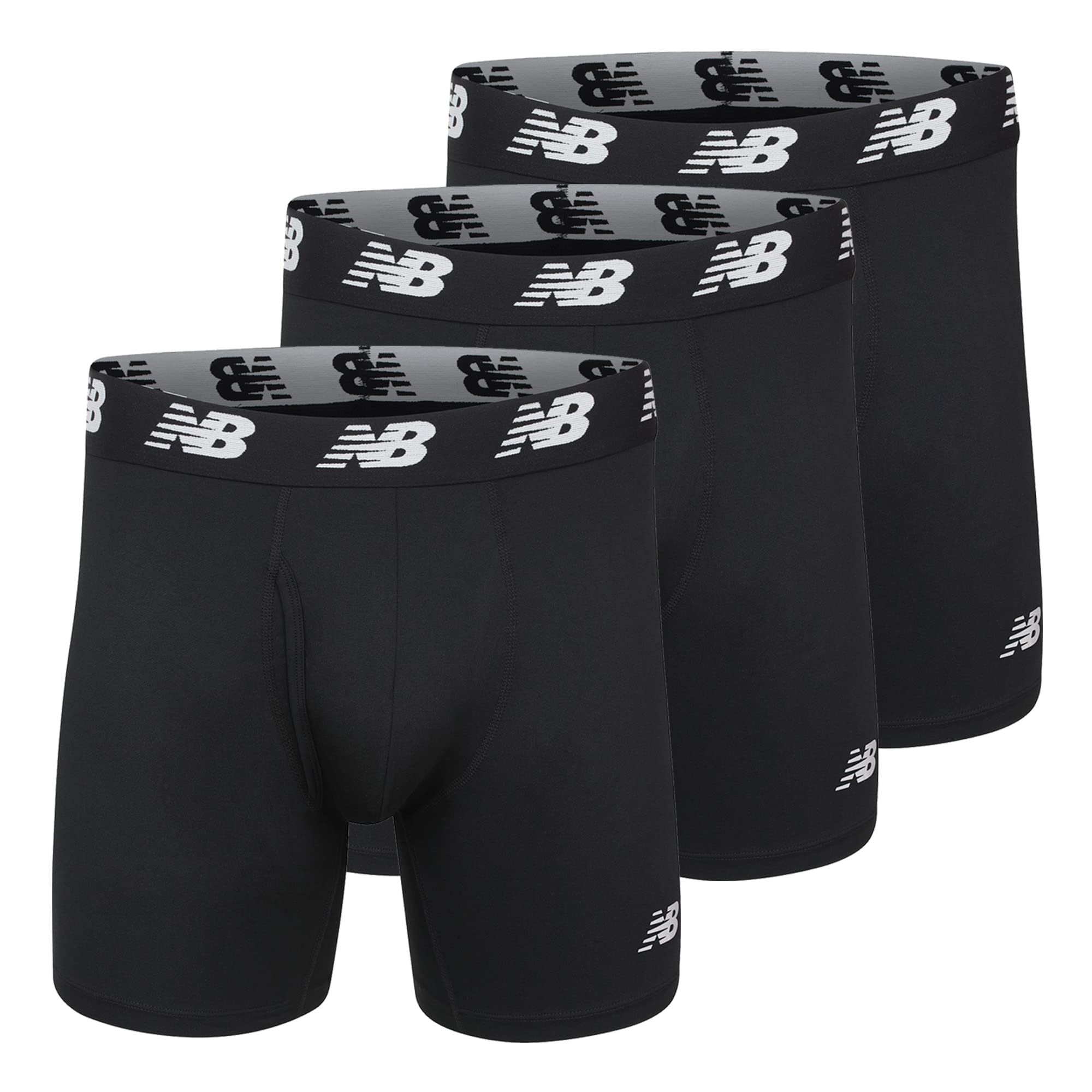 Foto 1 | Calzoncillos Tipo Bóxer New Balance 6 Para Hombre Con Funda, Paquete De 3, Color Negro M - Venta Internacional.