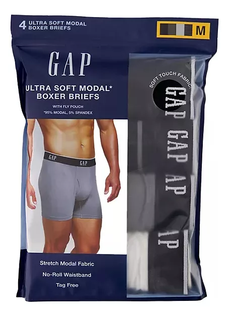 Foto 3 pulgar | Boxer Gap Hombre Ultra Soft Brief Comodo 4 Pack Multi Gris Para Hombres