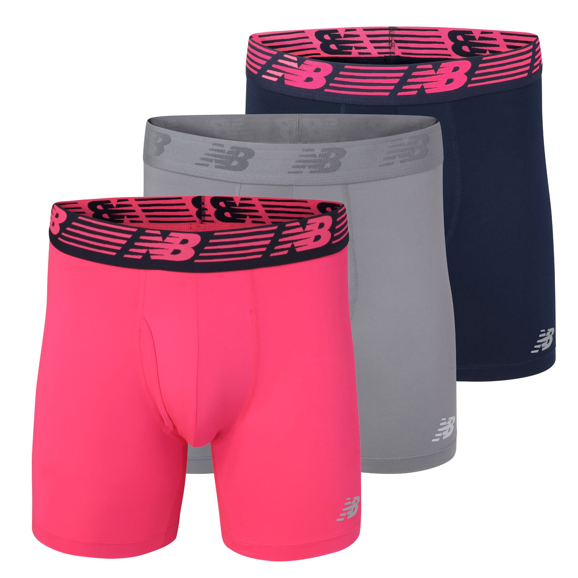 Foto 2 pulgar | Calzoncillos Tipo Bóxer New Balance Para Hombre, 6 Unidades, Color Rosa, Azul Y Gris, Talla Xl - Venta Internacional.