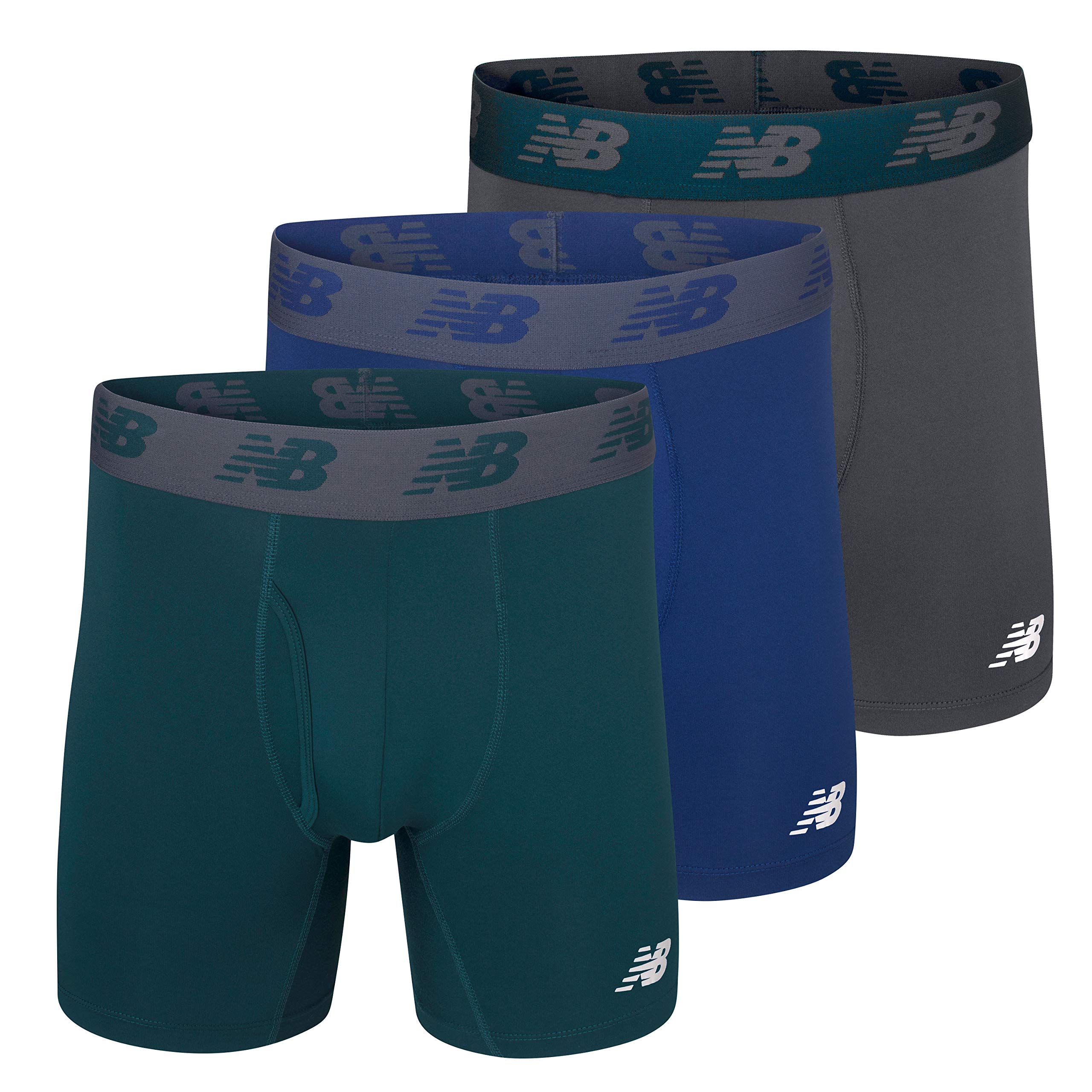 Foto 2 pulgar | Calzoncillo Bóxer New Balance 6 Para Hombre, Paquete De 3 Unidades, Azul/deep Jade/thunder - Venta Internacional.