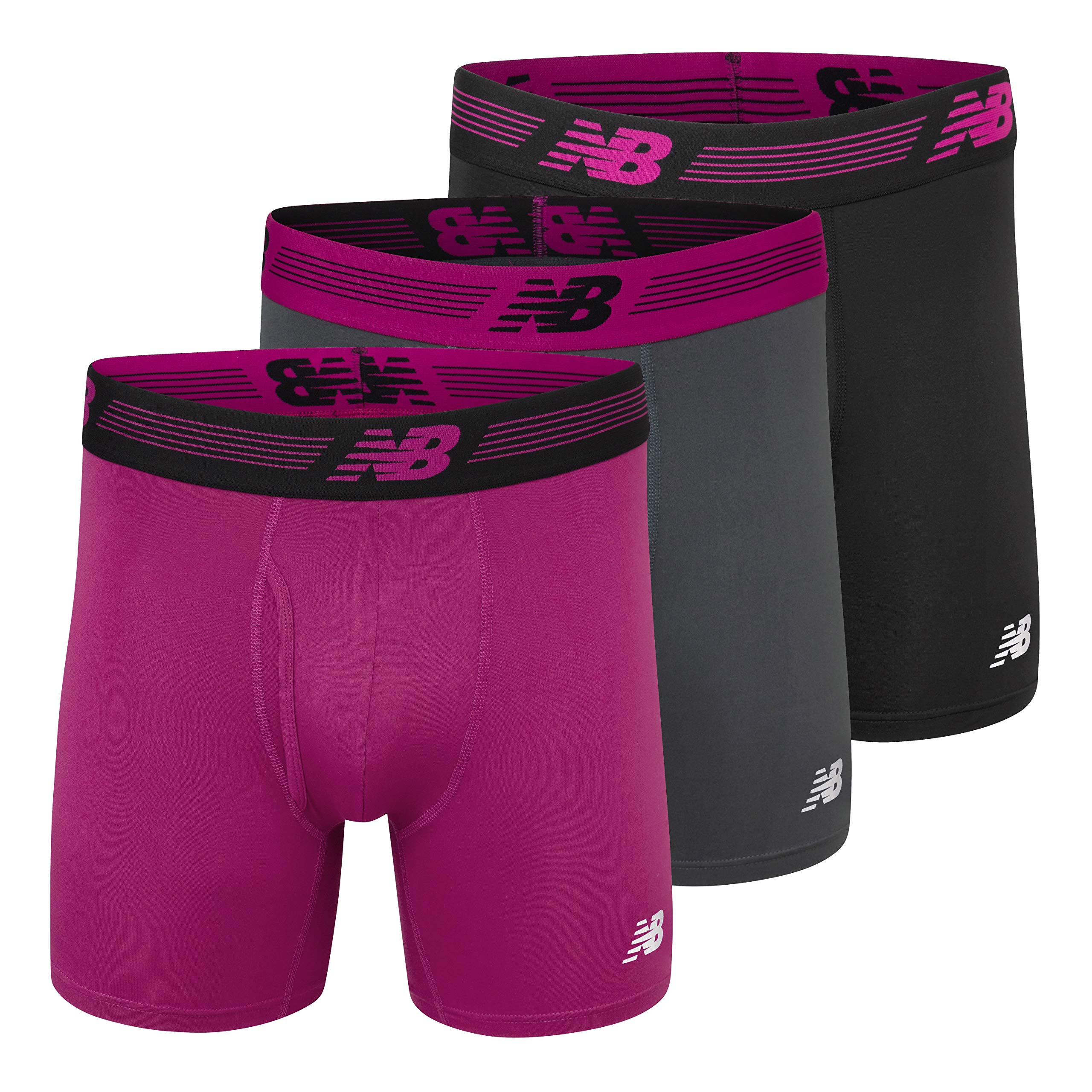 Foto 2 pulgar | Calzoncillos Bóxer New Balance 6 Para Hombre, Parte Delantera Con Funda, Paquete De 3 - Venta Internacional.