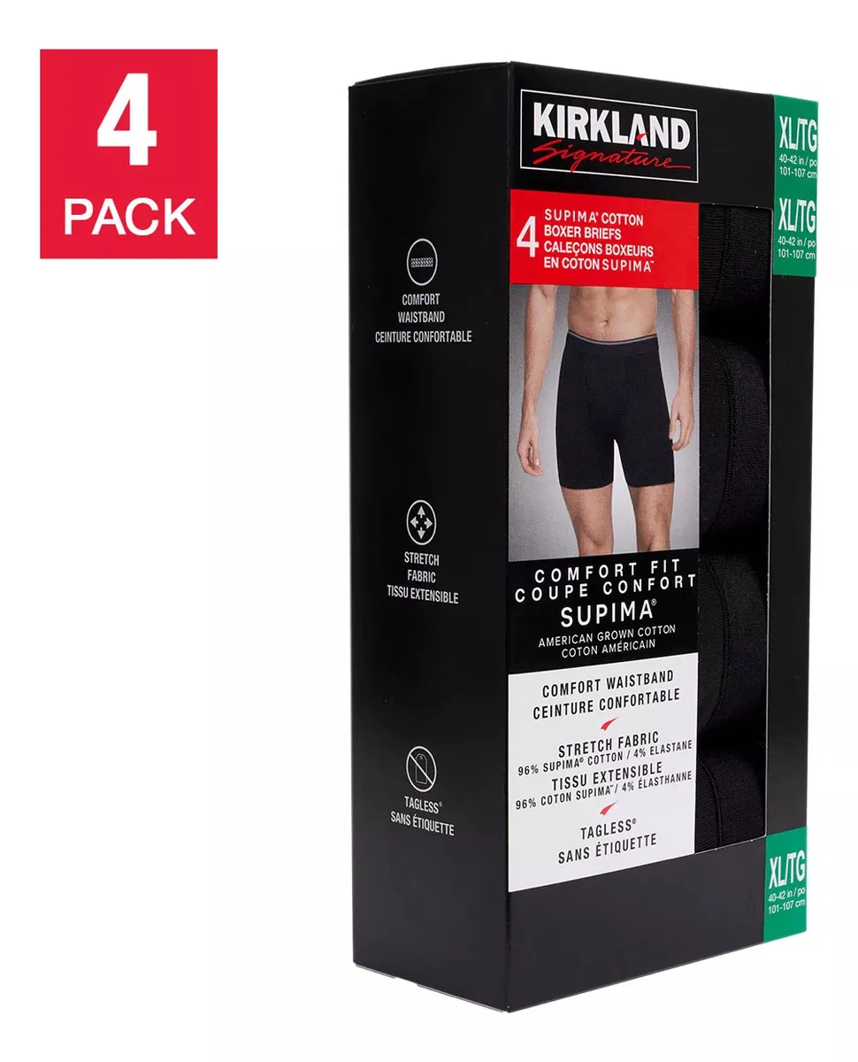 Foto 3 pulgar | Boxer Kirkland  4 Pack Signature Mens Super Soft Extra Suave Boxers Color Negro Para Hombres