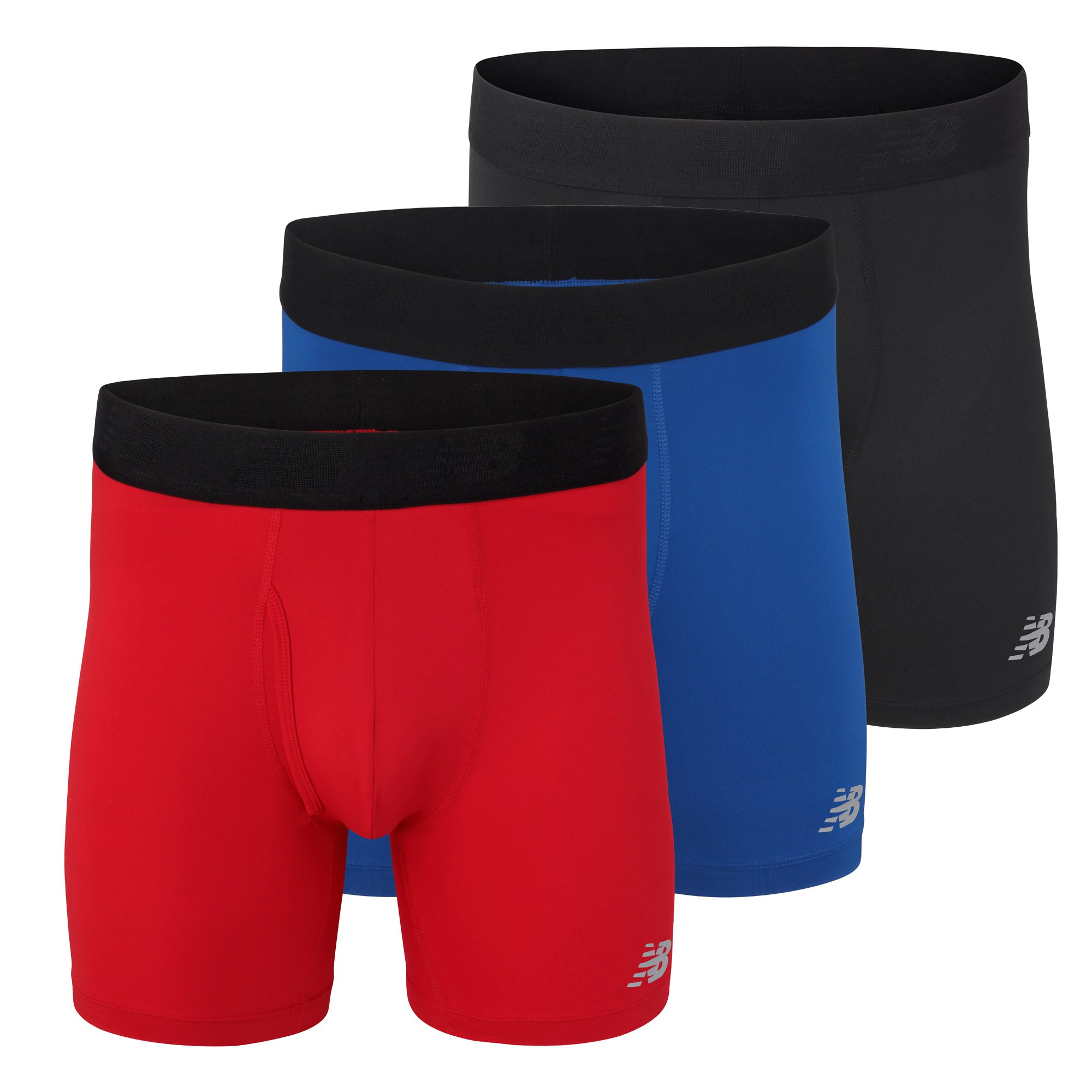 Calzoncillo Bóxer New Balance 6 Para Hombre, Paquete De 3, Color Negro/rojo/azul, Talla L - Venta Internacional.