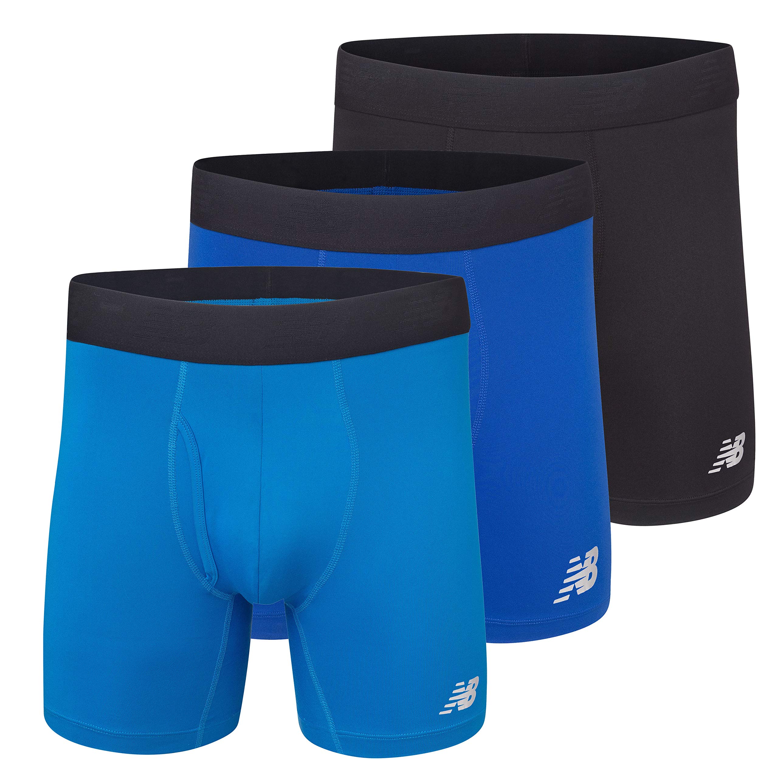 Calzoncillo Bóxer New Balance 6 Para Hombre, Paquete De 3, Negro/azul/royal L - Venta Internacional.