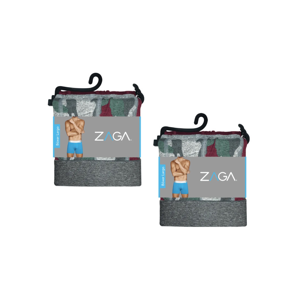 Foto 3 pulgar | Boxer Zaga Largo 6 Pack Camuflaje Vino