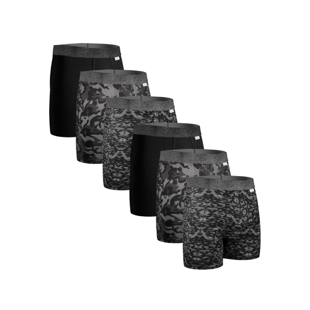 Foto 2 pulgar | Boxer Zaga Largo  6 Pack Rombos Negro