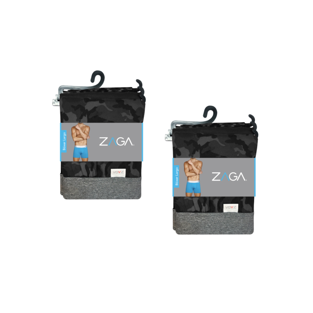 Foto 3 pulgar | Boxer Zaga Largo  6 Pack Rombos Negro