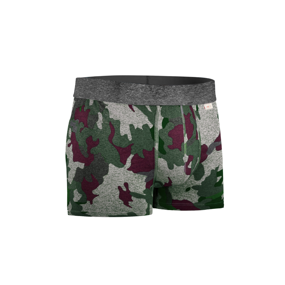 Foto 3 pulgar | Boxer Zaga Corto 6 Piezas Camuflaje Vino