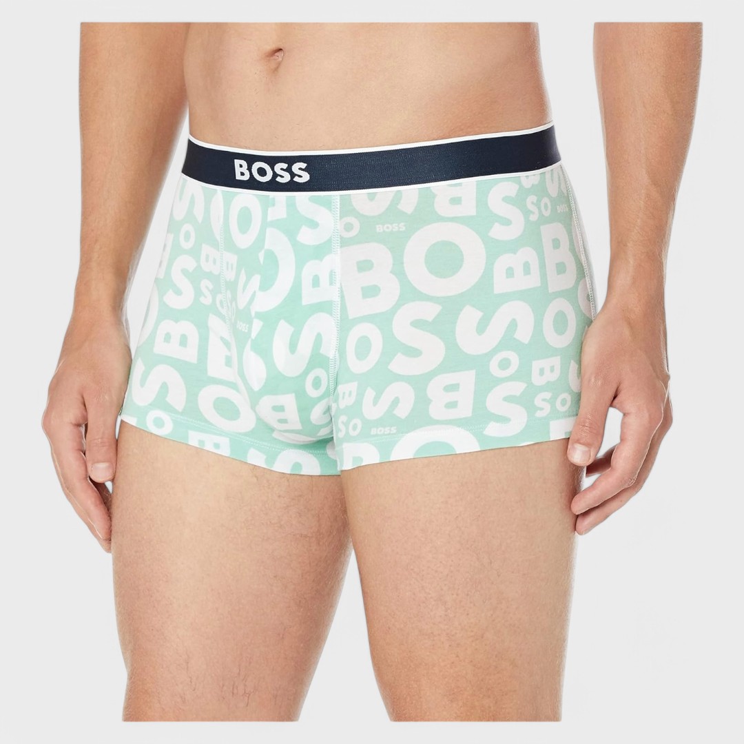 Foto 2 pulgar | Boxer Trunk Hugo Boss 24 Print Menta 1 Pz Algodon Original