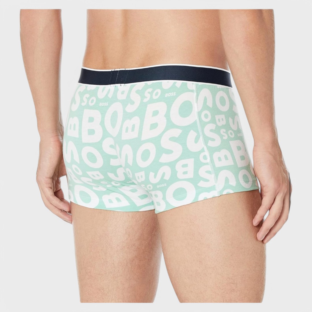 Foto 3 pulgar | Boxer Trunk Hugo Boss 24 Print Menta 1 Pz Algodon Original