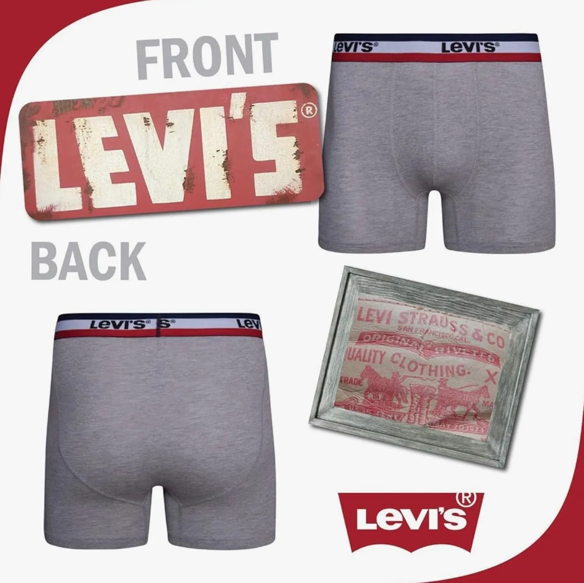 Foto 5 pulgar | Boxer Levis 5 Piezas Classic Cotton De Algodón Para Hombre