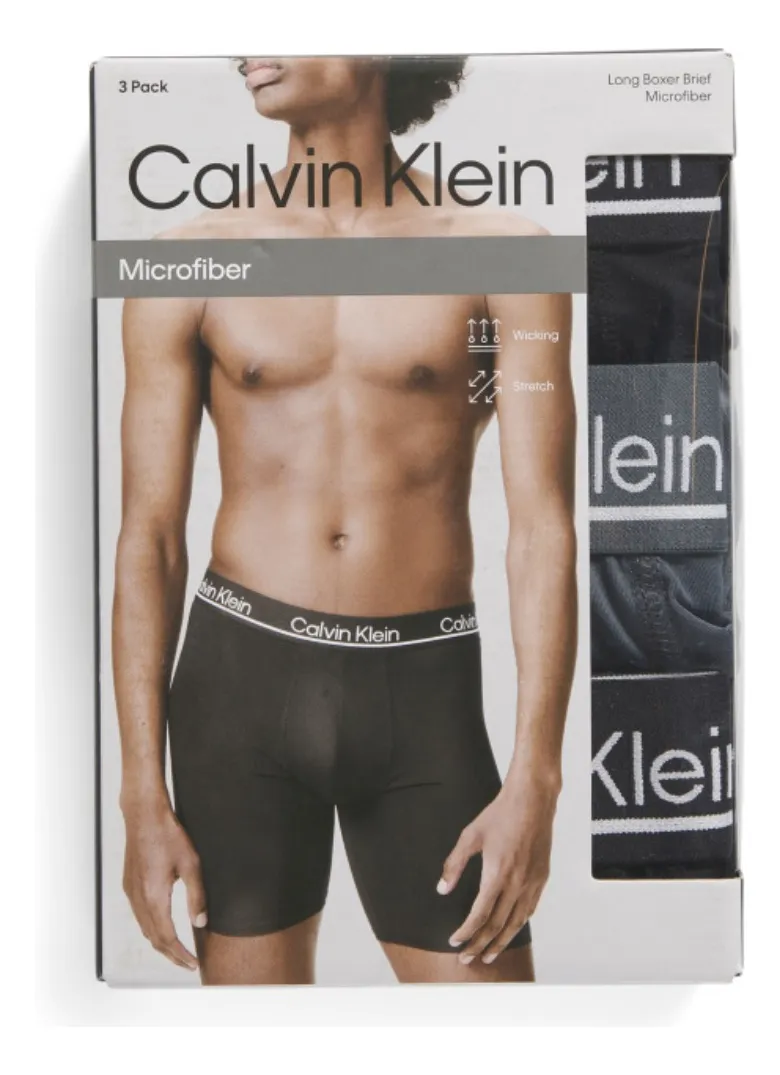 Foto 4 pulgar | Boxers Largos Calvin Klein Micro Plus Pack De 3 Piezas Para Hombre