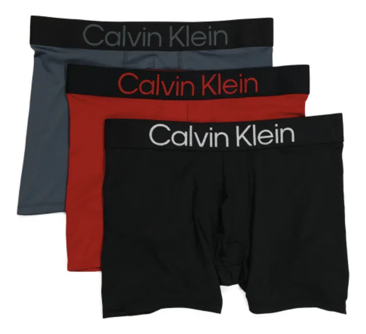 Foto 2 pulgar | Calvin Klein Boxer Briefs Pack De 3 Con Logo Bold Para Hombre, Diseño Deportivo, En Tonos Turbulence