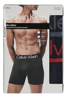 Foto 3 | Calvin Klein Boxer Briefs Pack De 3 Con Logo Bold Para Hombre, Diseño Deportivo, En Tonos Turbulence