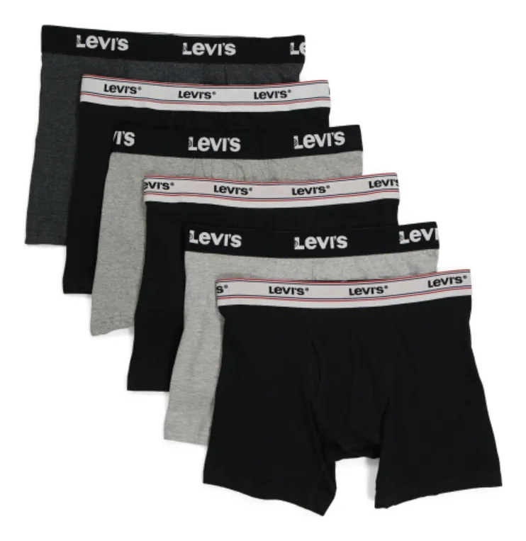 Foto 2 pulgar | Levis Pack De 6 Boxer Briefs Para Hombre, Versátiles Y Cómodos