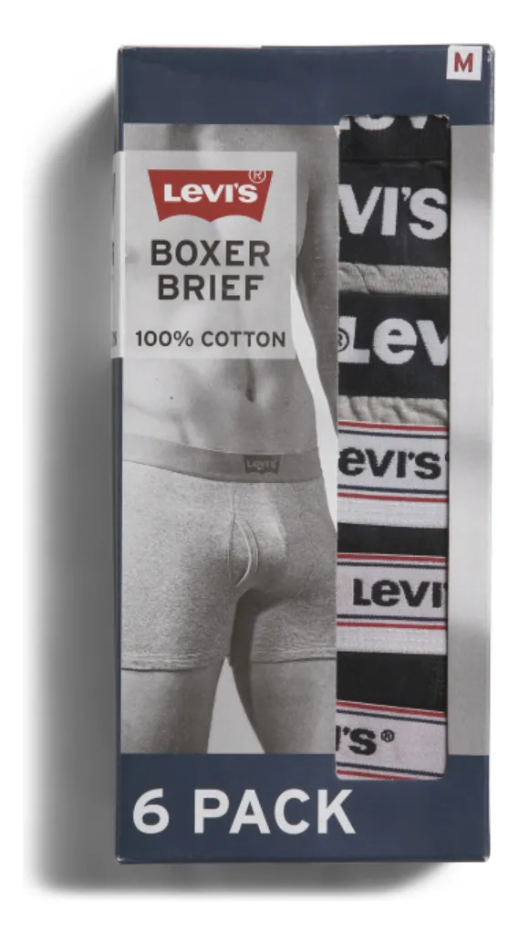 Foto 4 pulgar | Levis Pack De 6 Boxer Briefs Para Hombre, Versátiles Y Cómodos
