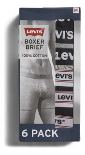 Foto 3 | Levis Pack De 6 Boxer Briefs Para Hombre, Versátiles Y Cómodos