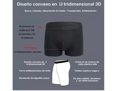Foto 5 | Bóxer Corto Xtellar Negro para Hombre 4 Piezas