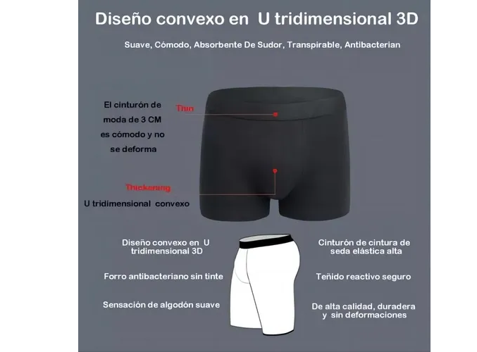 Foto 6 pulgar | 4pzs Xtellar Algodón Boxer Hombre Calzones Ropa Interior Para Hombre