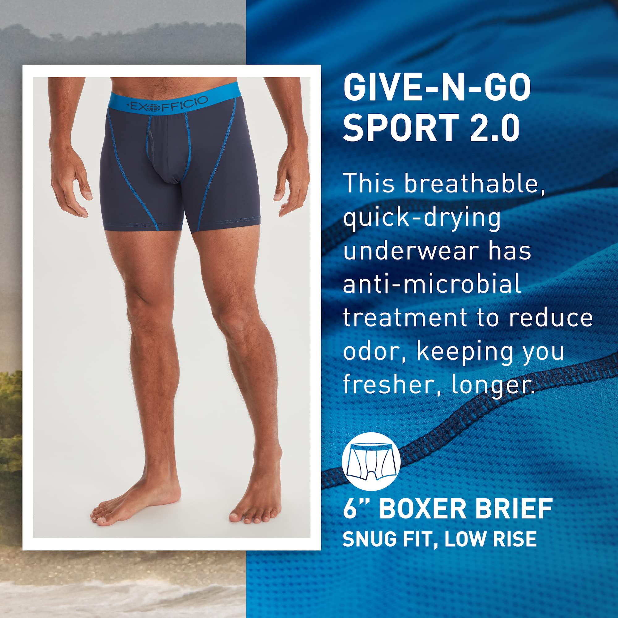Foto 3 pulgar | Calzoncillo Bóxer Exofficio Give-n-go Sport 2.0 Para Hombre Azul Marino M - Venta Internacional.