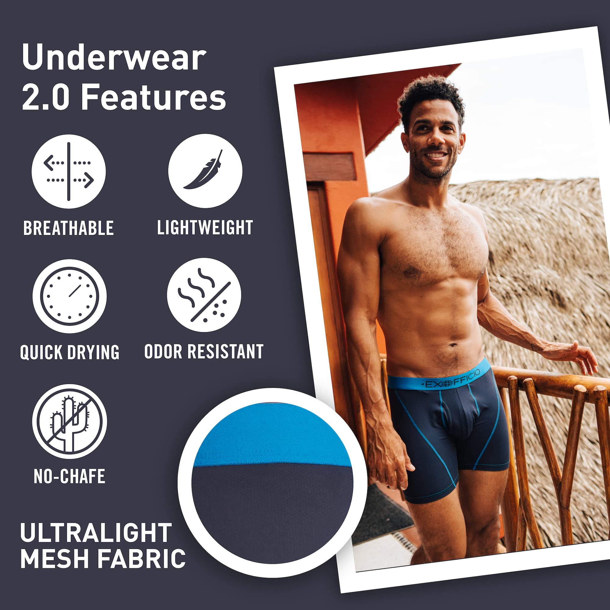 Foto 4 pulgar | Calzoncillo Bóxer Exofficio Give-n-go Sport 2.0 Para Hombre Azul Marino M - Venta Internacional.