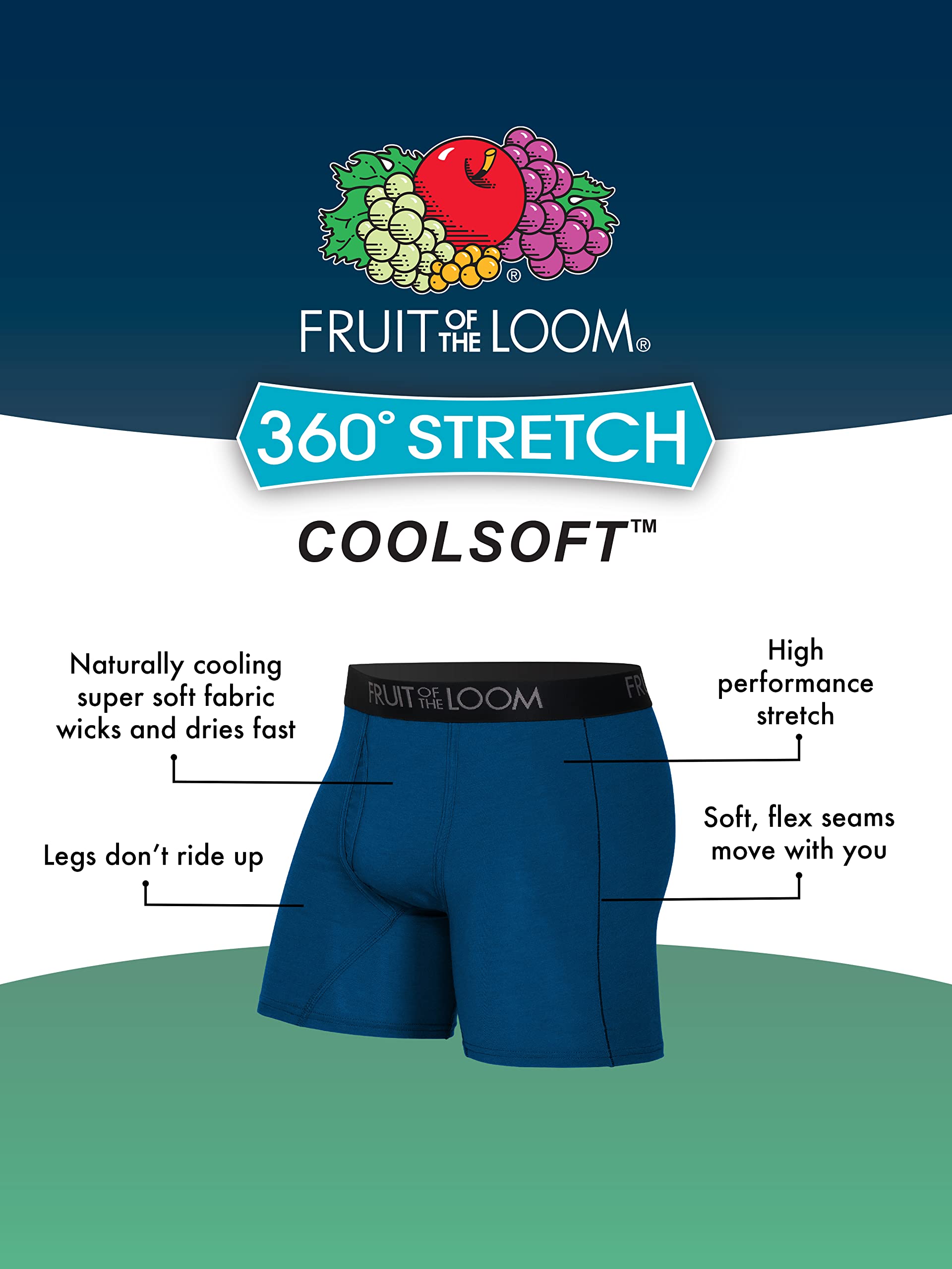 Foto 5 pulgar | Calzoncillos Tipo Bóxer Fruit Of The Loom, Elásticos En 4 Direcciones, Para Hombre - Venta Internacional.