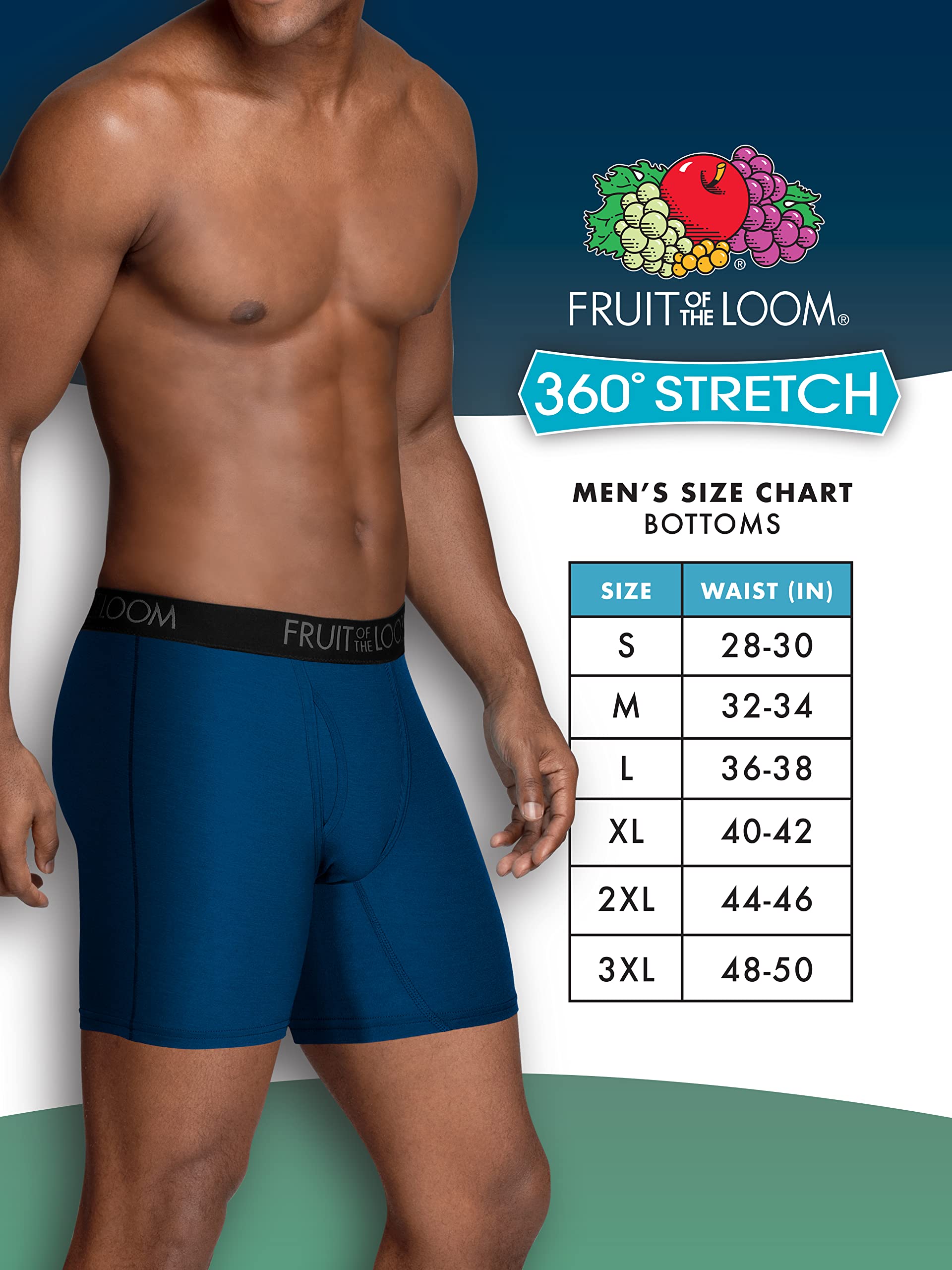Foto 6 | Calzoncillos Tipo Bóxer Fruit Of The Loom, Elásticos En 4 Direcciones, Para Hombre - Venta Internacional.
