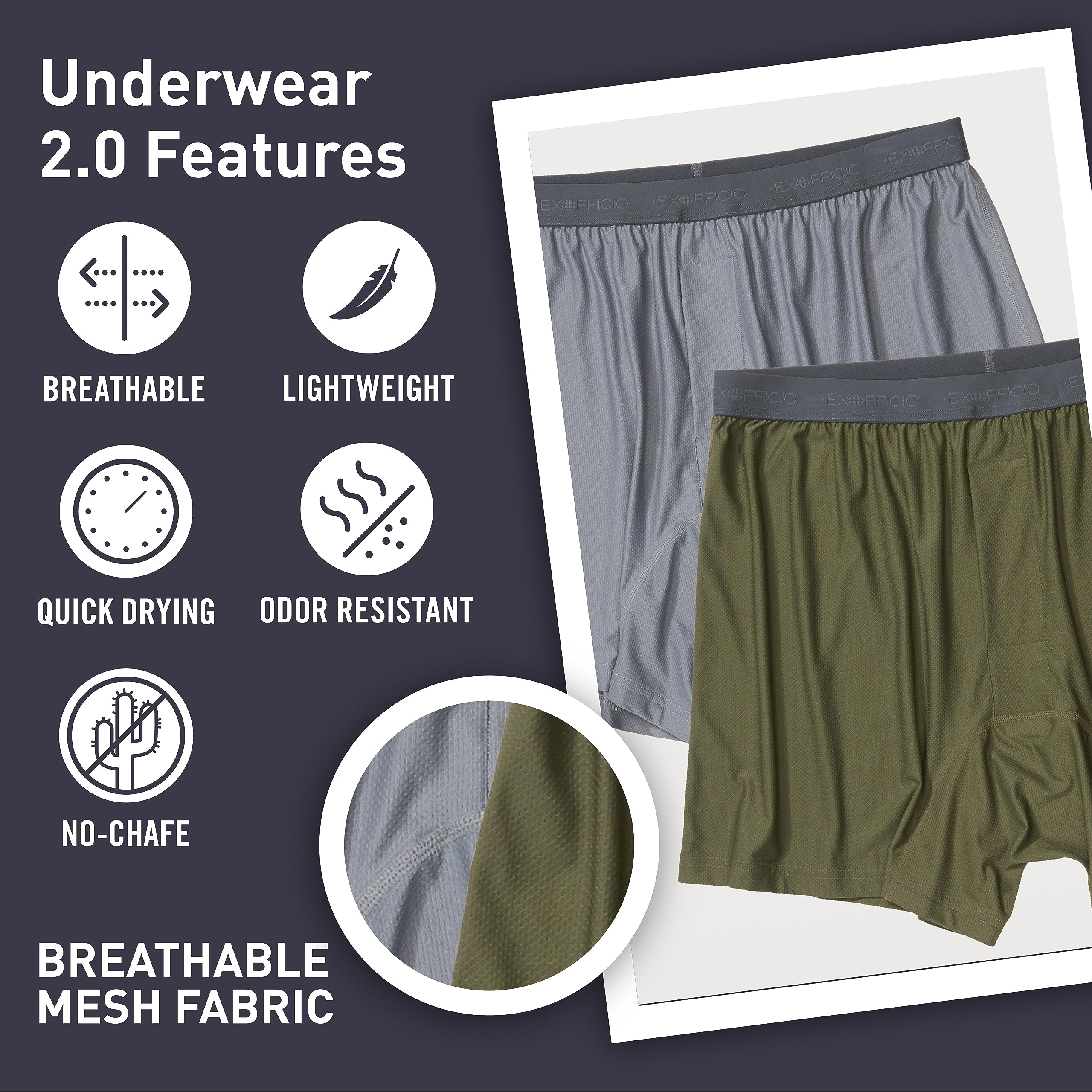 Foto 4 pulgar | Ropa Interior Exofficio Give-n-go 2.0 Boxer Para Hombre, Paquete De 2 - Venta Internacional.