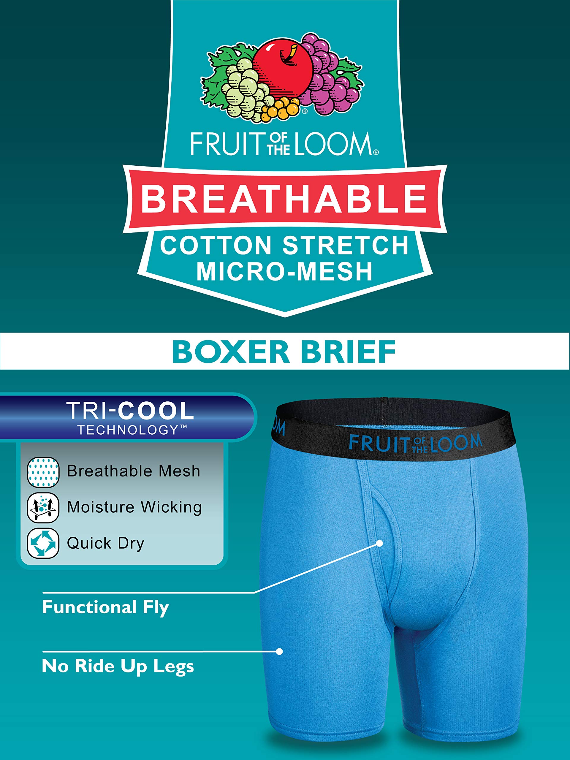 Foto 5 pulgar | Calzoncillos Fruit Of The Loom Transpirables Para Hombre Negro/gris S - Venta Internacional.