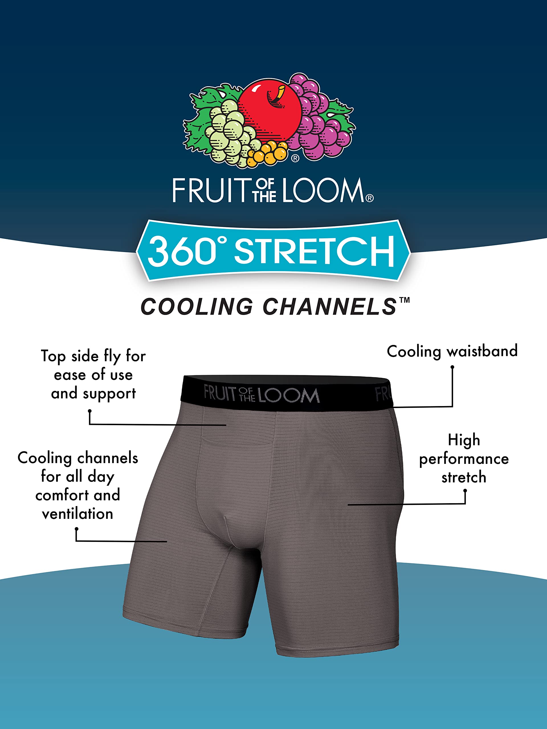 Foto 5 pulgar | Calzoncillos Tipo Bóxer Fruit Of The Loom, Elásticos En 4 Direcciones, Para Hombre - Venta Internacional.