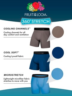 Foto 5 | Calzoncillos Tipo Bóxer Fruit Of The Loom, Elásticos En 4 Direcciones, Para Hombre - Venta Internacional.
