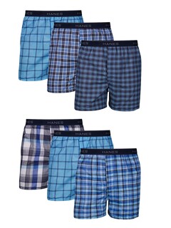 Foto 1 | Boxers Hanes Para Hombre Sin Etiqueta Con Cintura Expuesta Paquete De 6 Unidades Tamaño Mediano - Venta Internacional