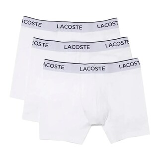 Foto 1 | Boxer Lacoste Brief 3 Pack Color Blanco Algodón Elastico De Hombre - Original