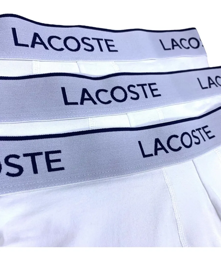 Foto 2 | Boxer Lacoste Brief 3 Pack Color Blanco Algodón Elastico De Hombre - Original
