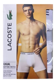 Foto 3 | Boxer Lacoste Brief 3 Pack Color Blanco Algodón Elastico De Hombre - Original