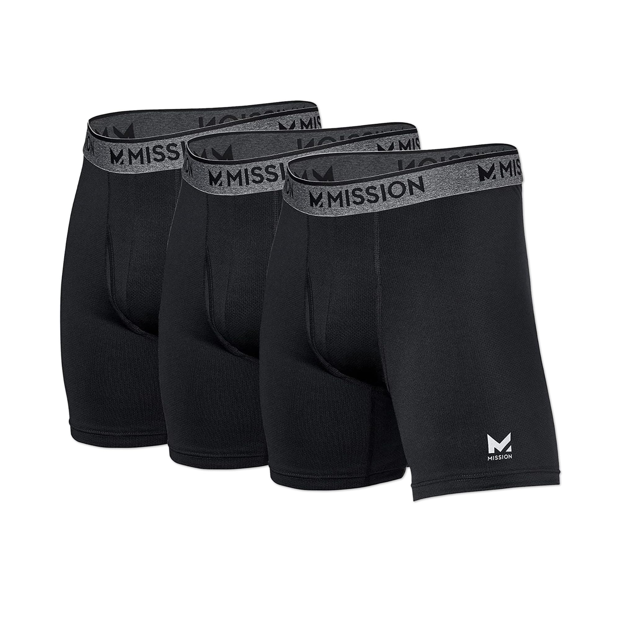Calzoncillos Tipo Bóxer Mission 6 Performance Mesh  Paquete De 3  Para Hombre  Color Negro - Venta Internacional.