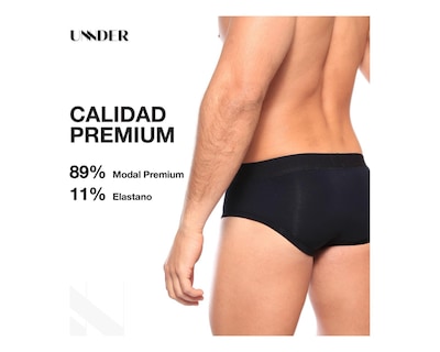 Foto 7 | Calzón Brief Classic Unnder Ropa Interior Para Hombre 1 Pz Color Negro